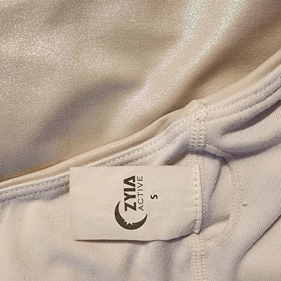 ZYIA Active Unicorn Luxe Bra Size S White Opalescent Shimmer GUC - Picture 6 of 11